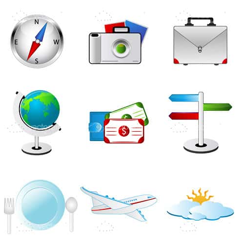 Travel and Vacation Icon Set
